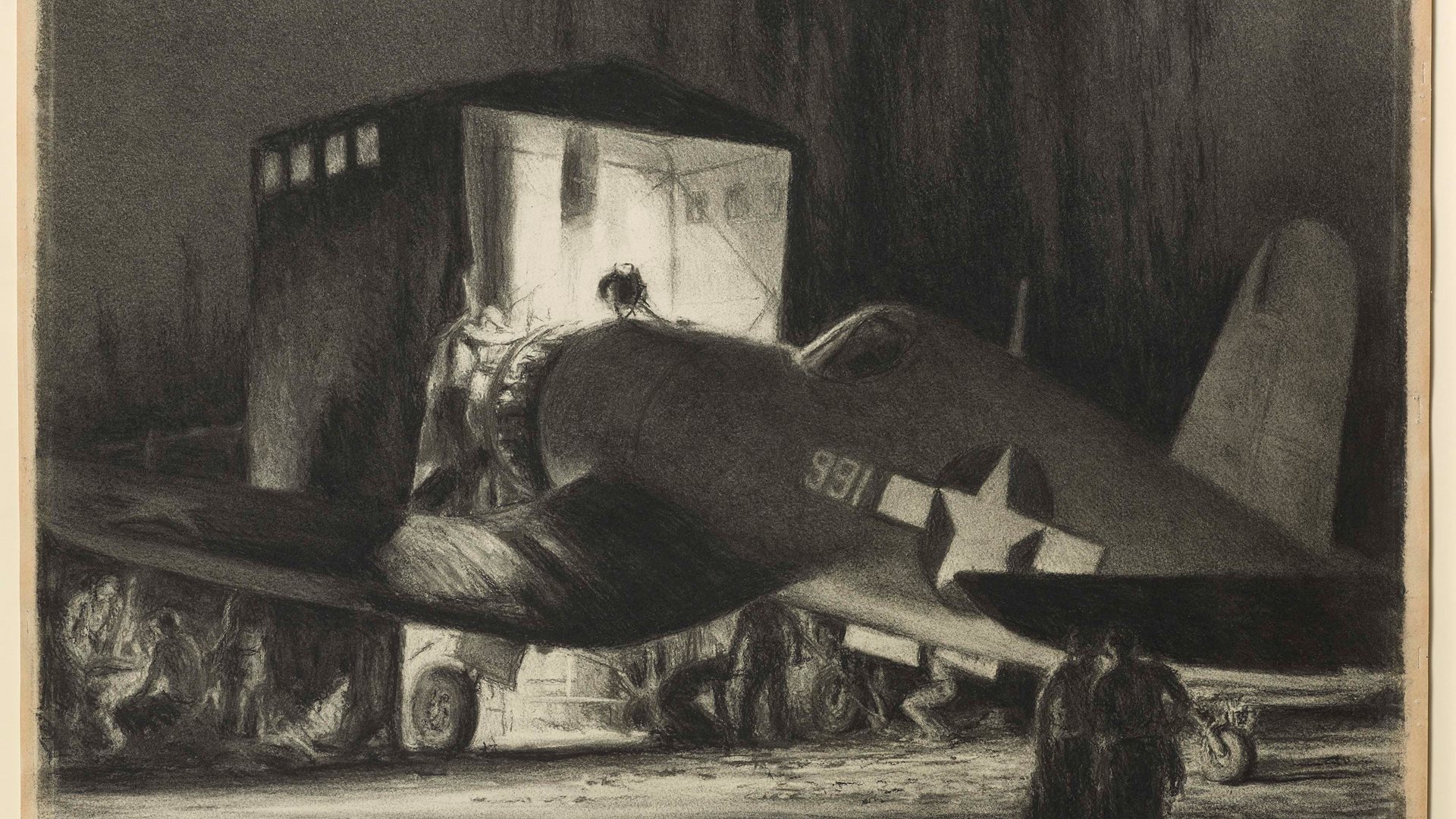 Night Maintenance, Corsair, April 1944
