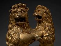 A pair of Heraldic Lions