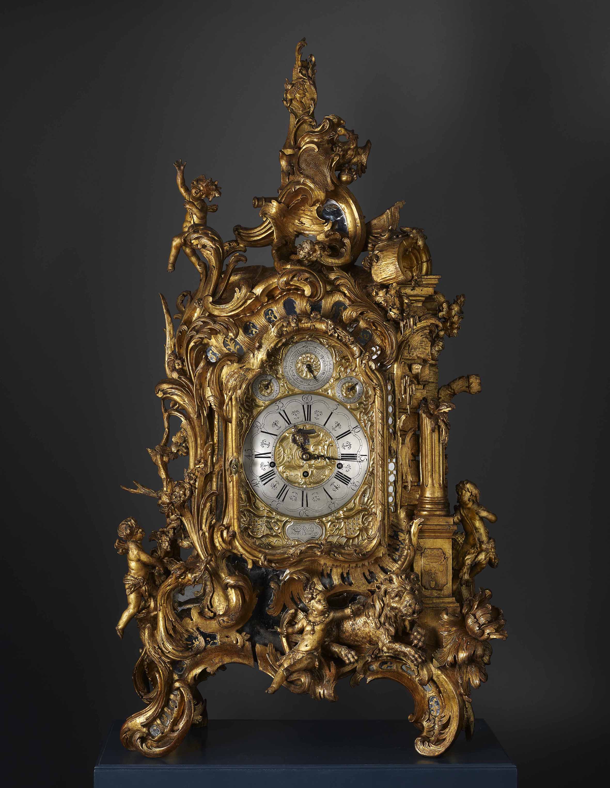 An important musical table clock