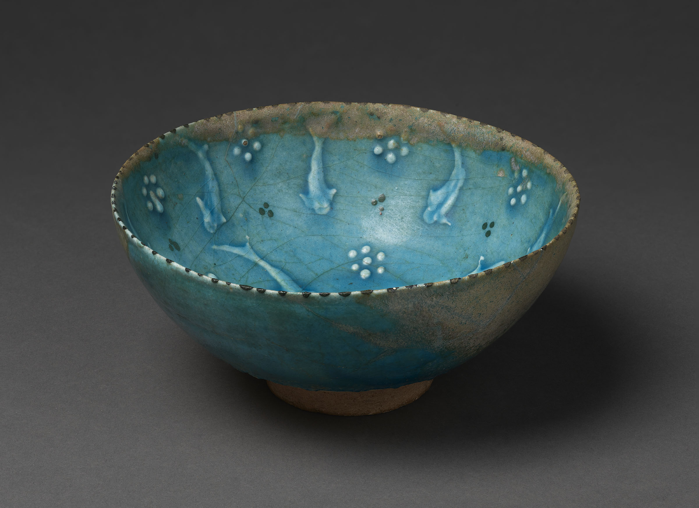 Turquoise bowl with fish 